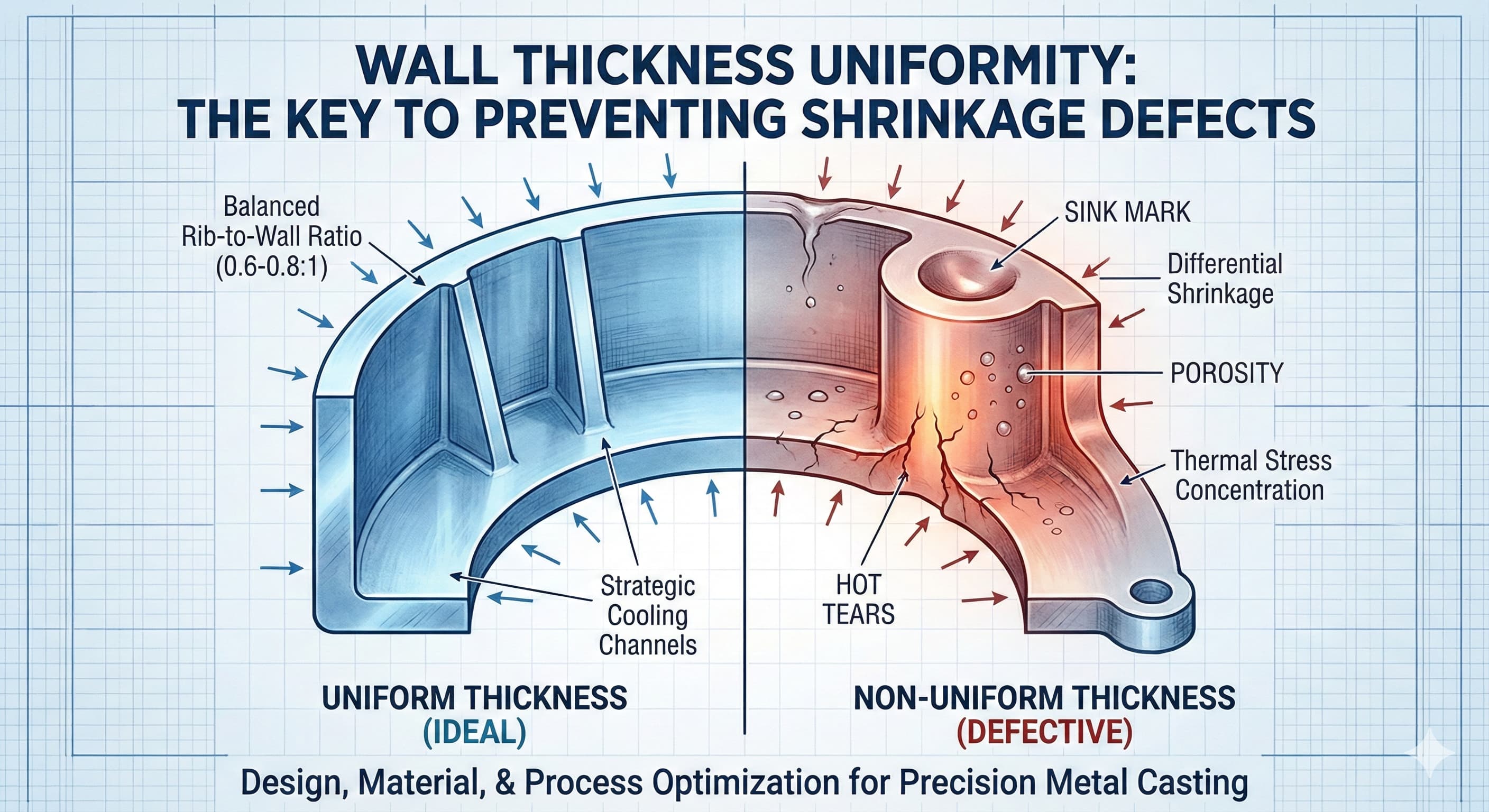 Ensartet veggtykkelse: Forebygge krympedefekter i produksjon