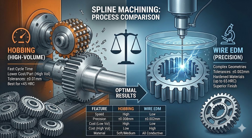 Splinebearbeiding: H обbing mot Wire EDM for presisjonsgir