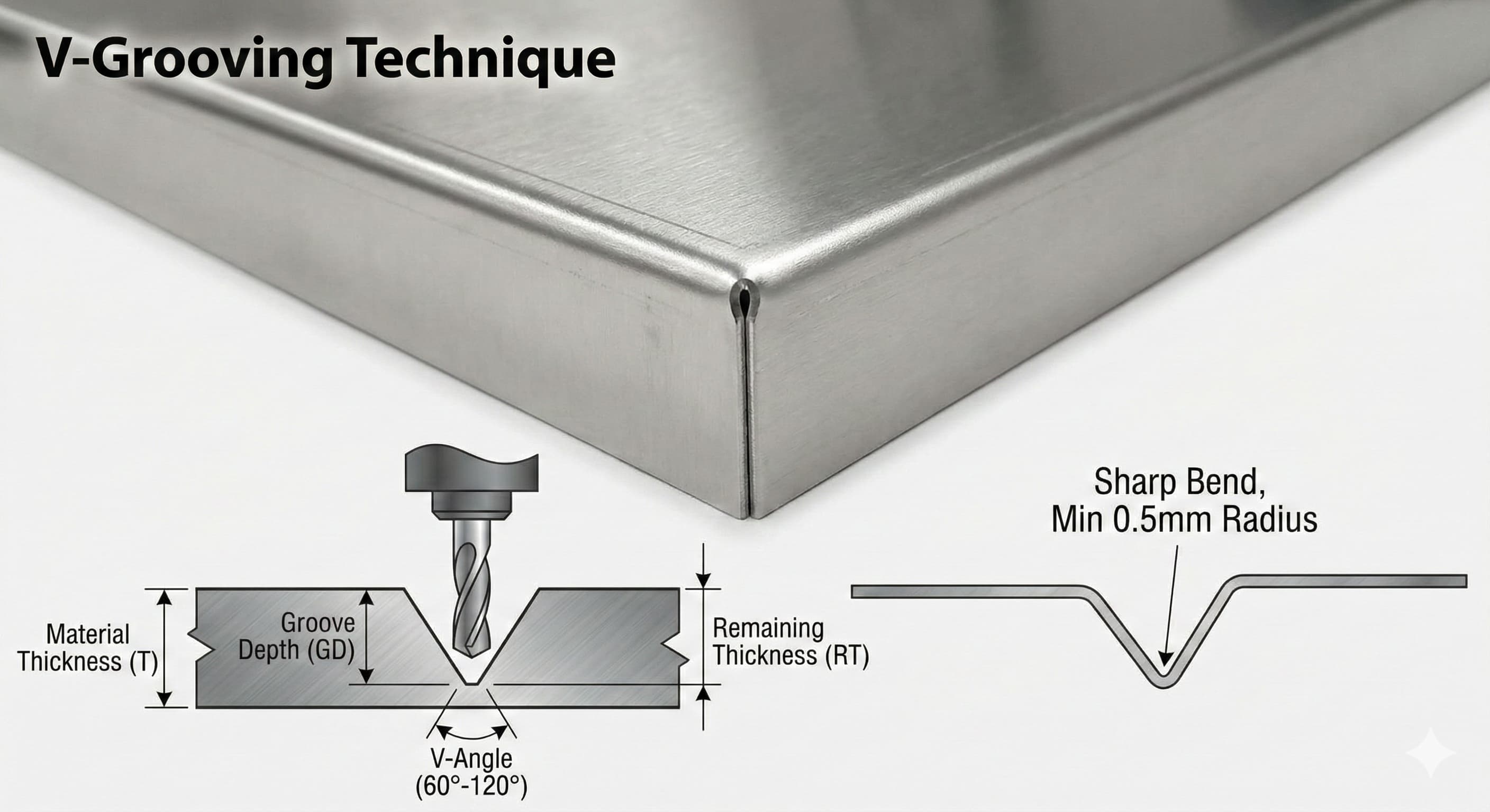 V-spårning: Skapa skarpa böjar i arkitektonisk plåt
