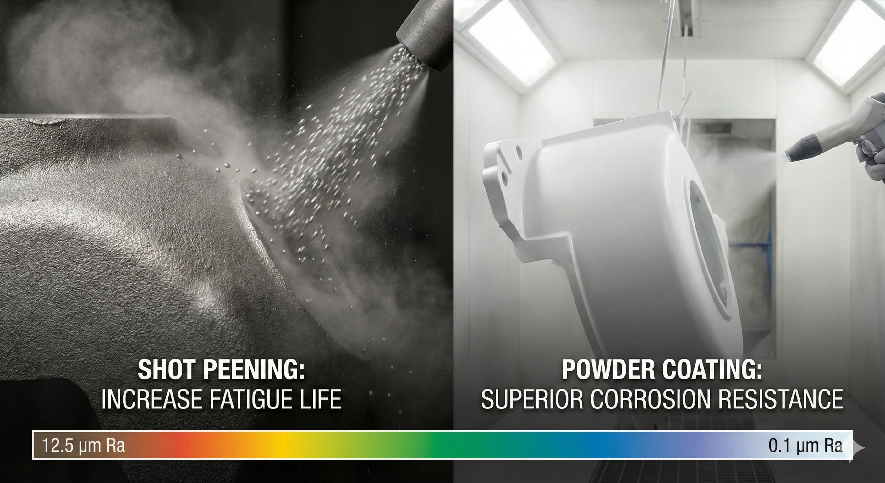 Valupintakäsittely valetuille osille: Kuulapuhalluksesta jauhemaalaukseen